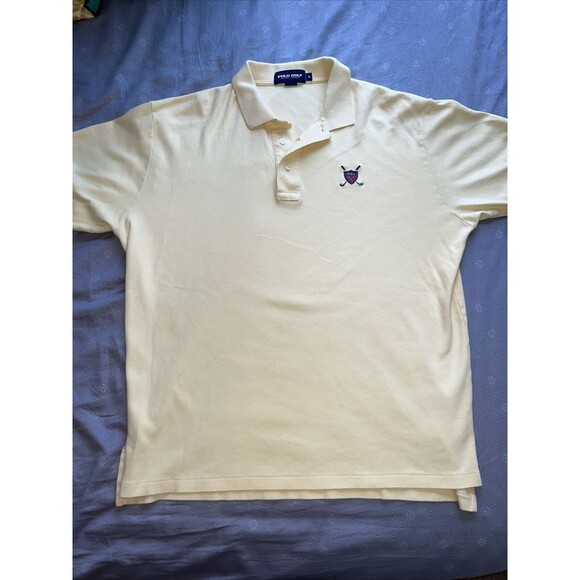 VTG 2000 POLO GOLF RALPH LAUREN MENS XL YELLOW POLO SHIRT LONG ISLAND SUPER SOFT - Picture 1 of 9